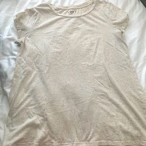 LOFT Cream and Rainbow Speckled Tee, Size L
